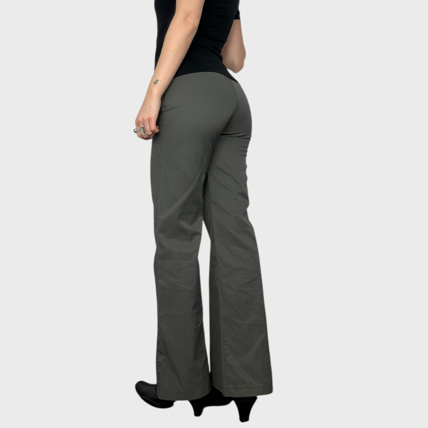 Cop Copine Grey Fitted Wide Leg Trousers - S