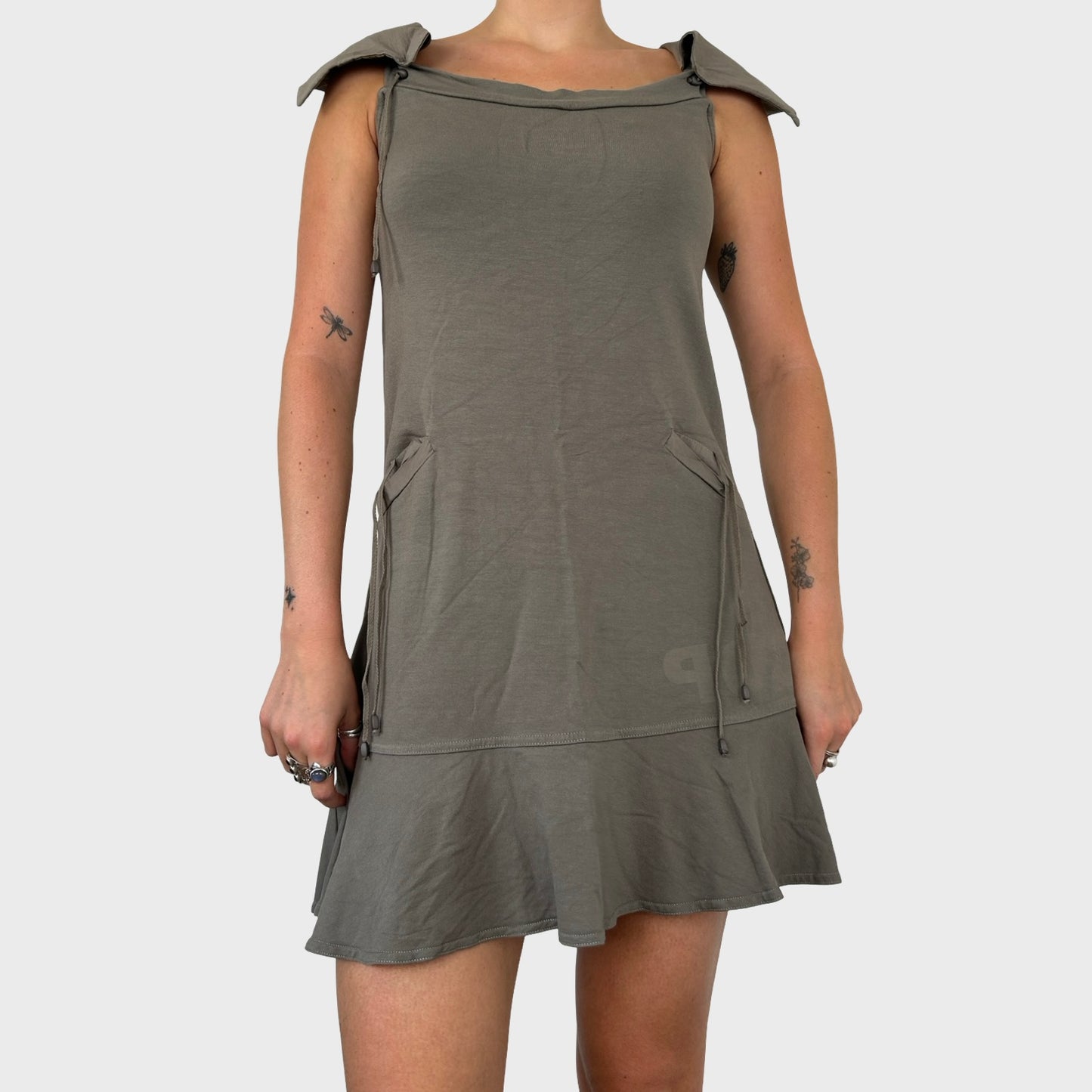 Cop Copine Khaki Babydoll Mini Dress - S
