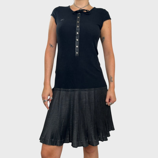 Cop Copine Drop Waist Pleated Midi Dress - S/M