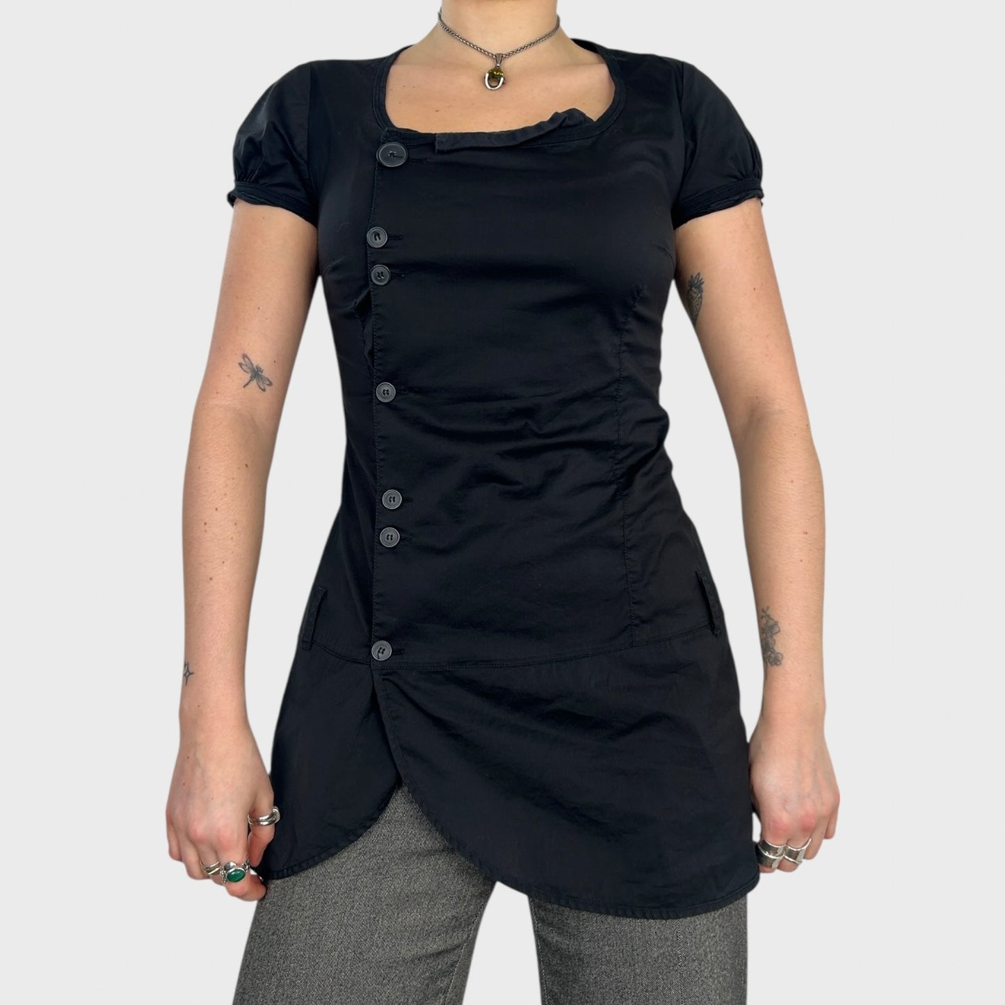 Cop Copine Black Button Blouse - S