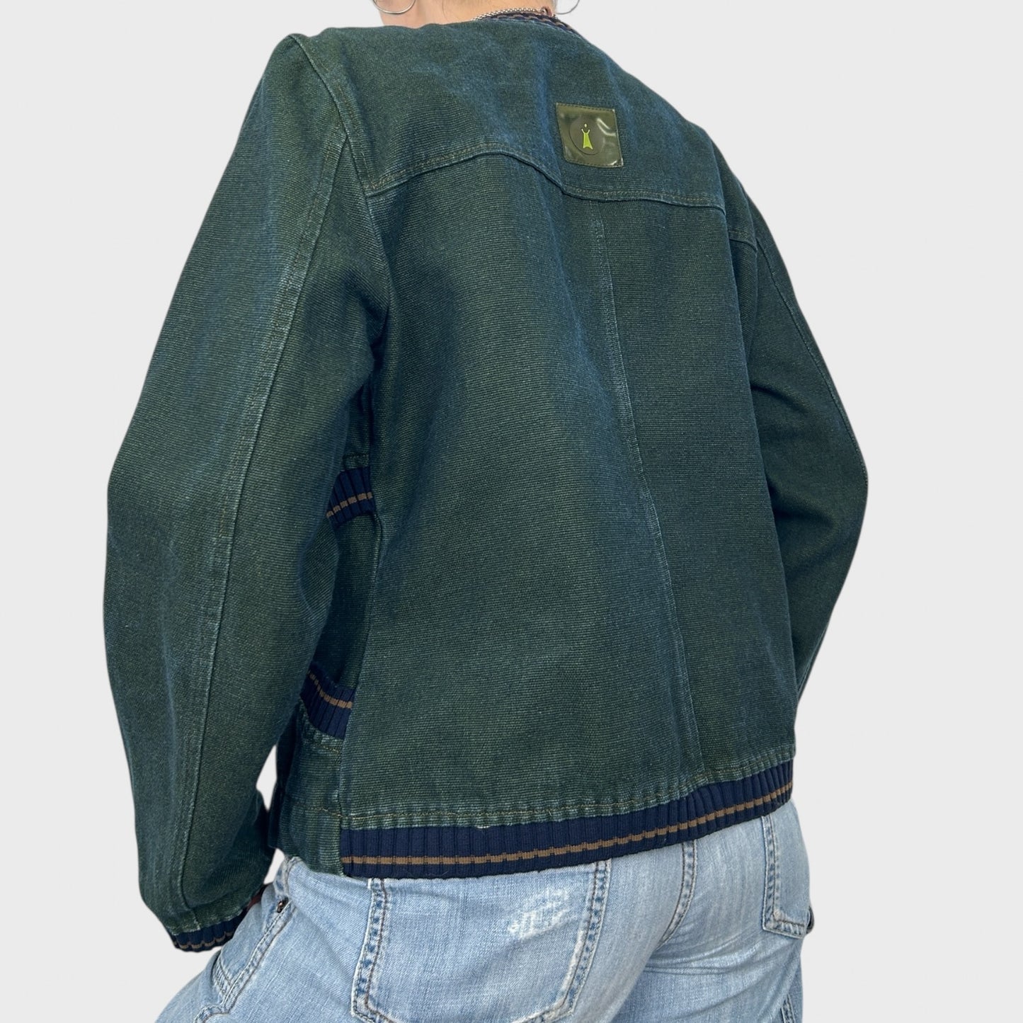 Cop Copine Faded Denim Bomber Jacket - M