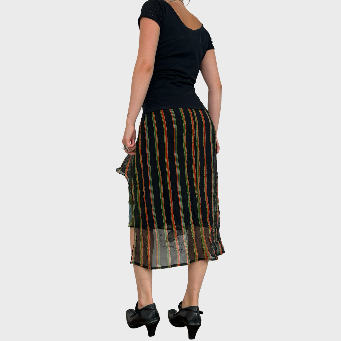 Save The Queen Graphic Mesh Midi Dress - S/M