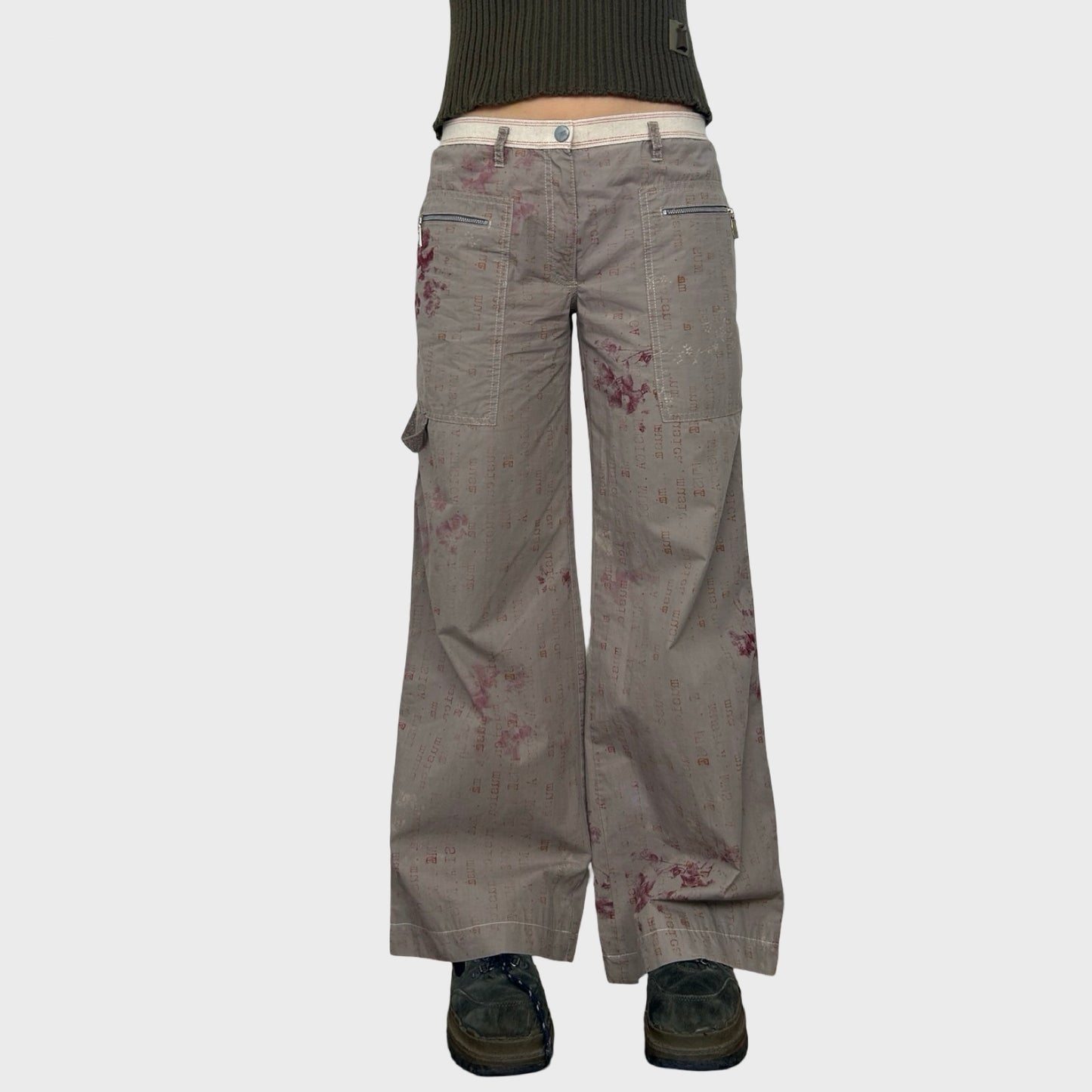 Cop Copine Graphic Print Wide Leg Trousers - M