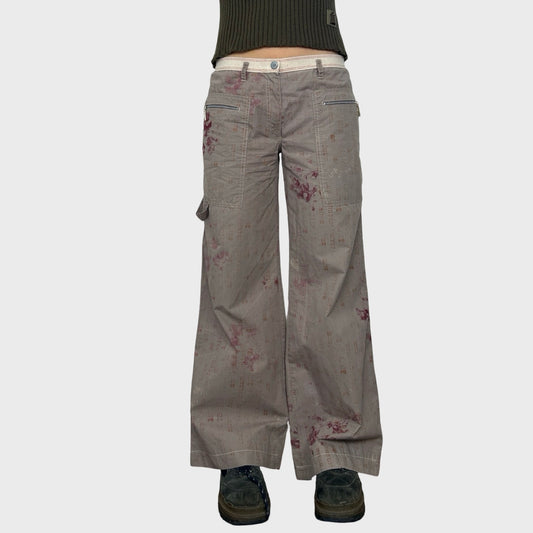 Cop Copine Graphic Print Wide Leg Trousers - M