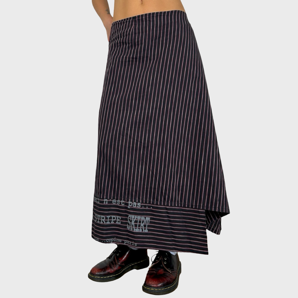 Cop Copine Graphic Striped Maxi Skirt - L