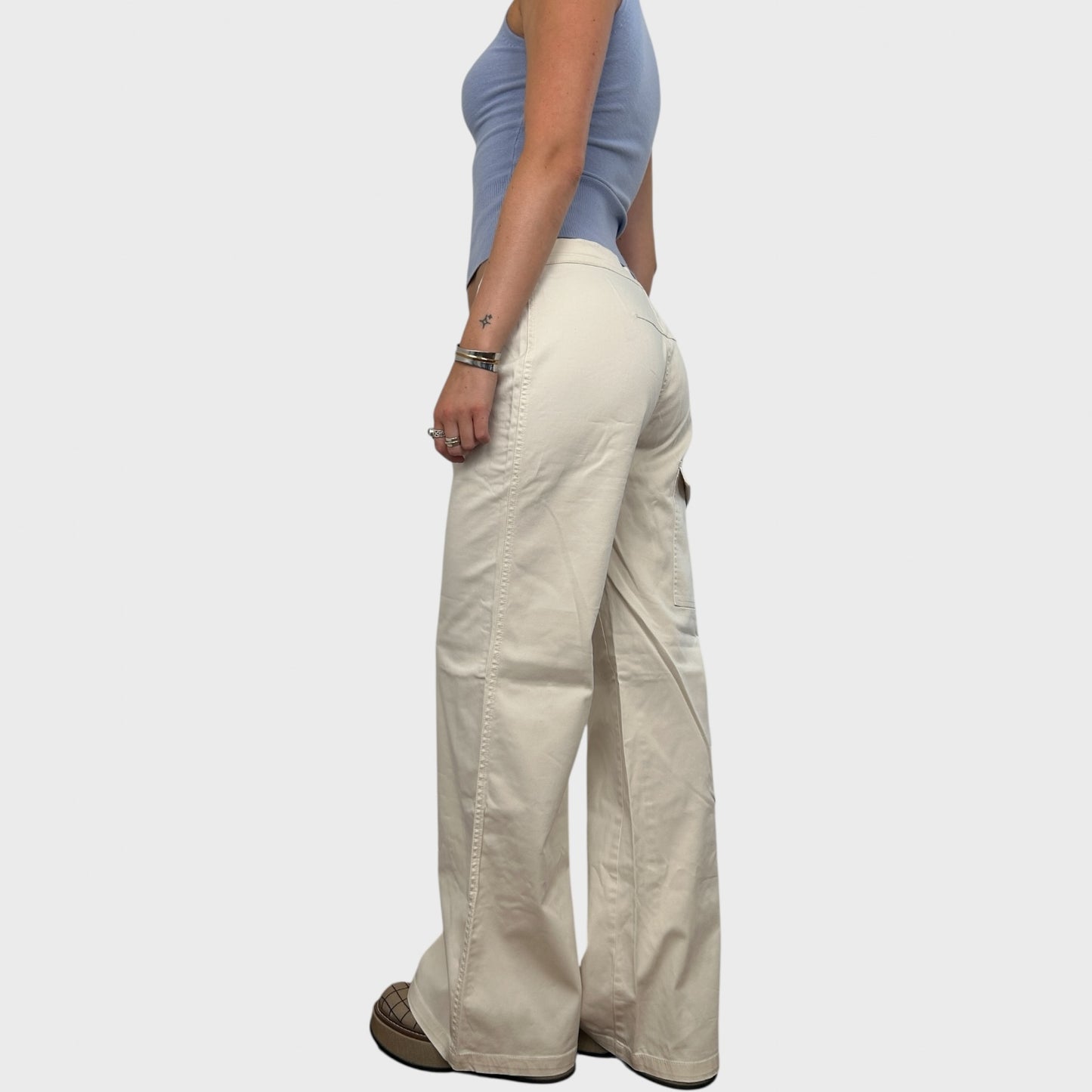 Cop Copine Buckle-Belted Wide-Leg Trousers - L