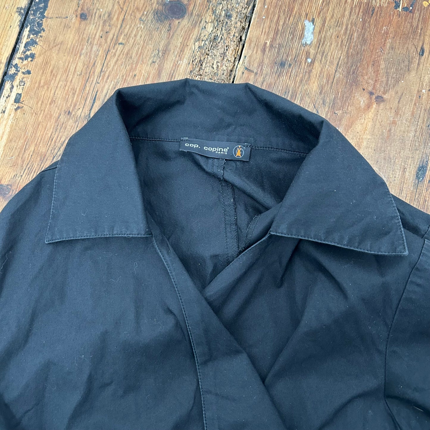 Cop Copine Black Tie Front Shirt - S/M