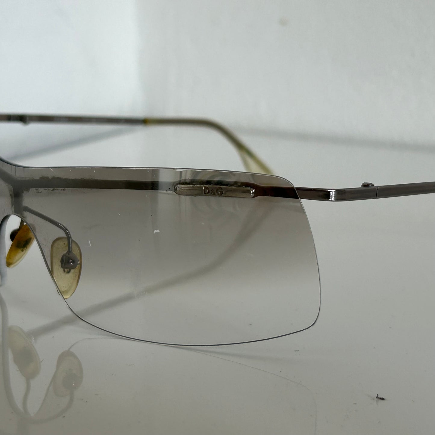 Dolce & Gabbana Clear Rimless Shield Sunglasses
