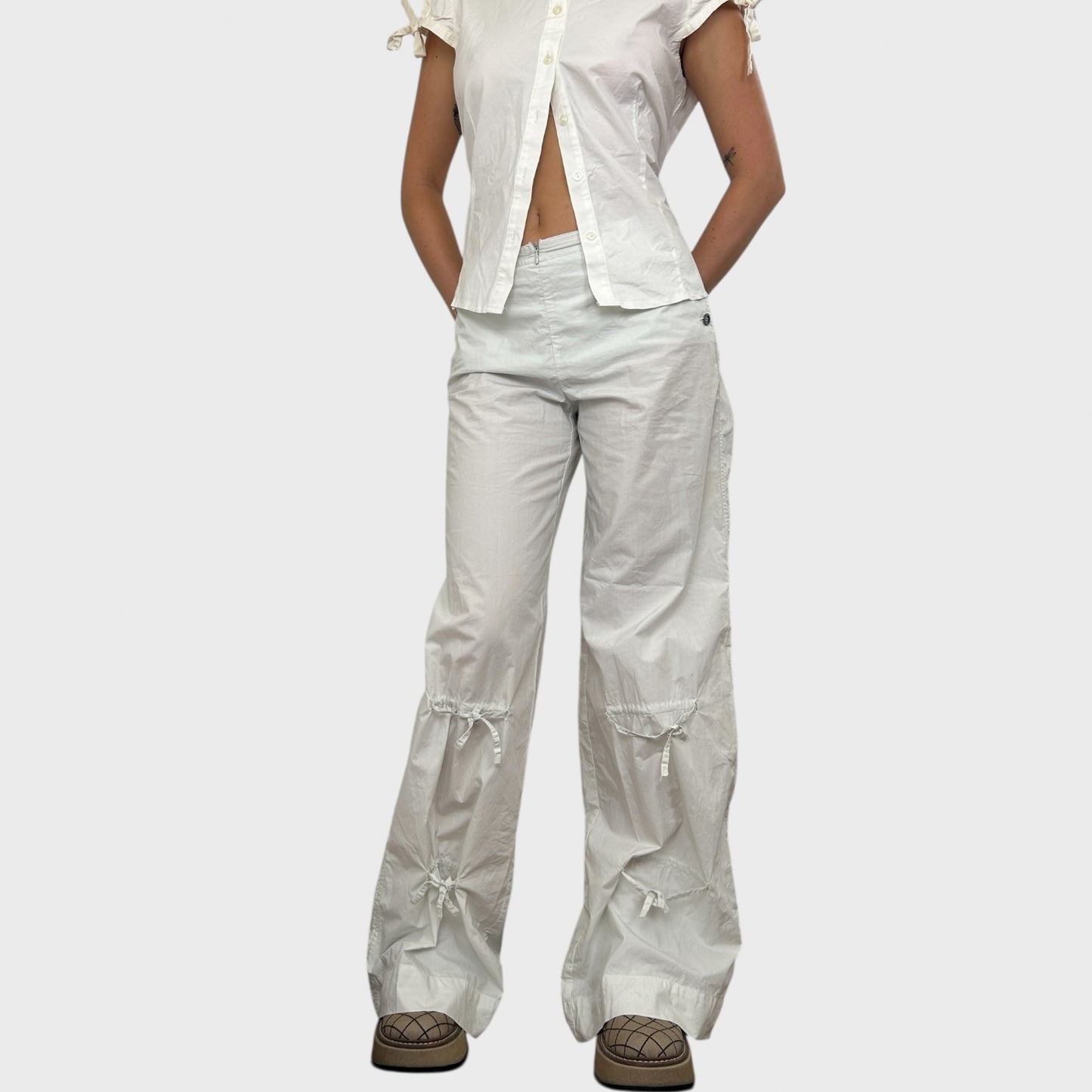 Cop Copine Button Tie-Front Trousers - L