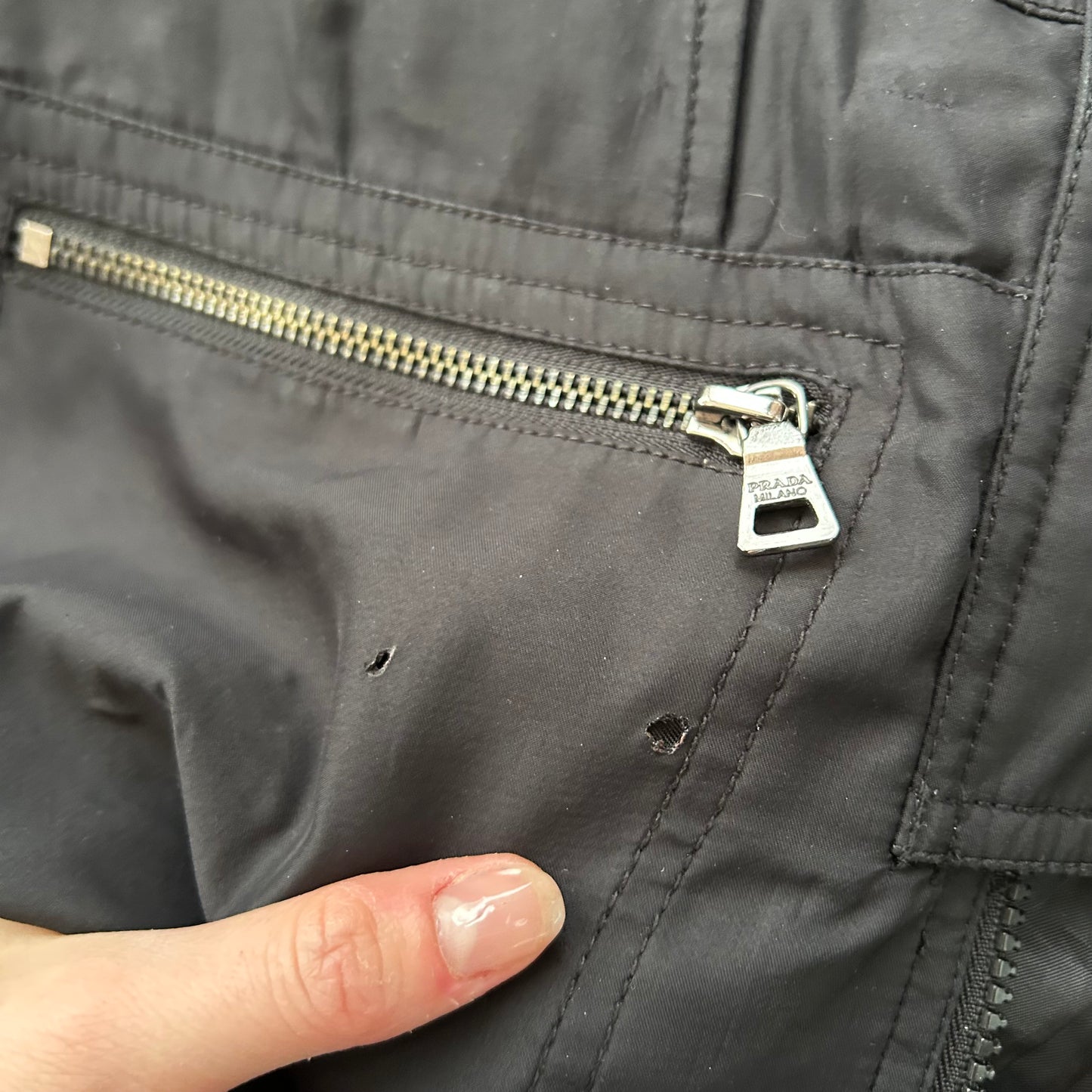 Black Vintage Prada Sport 2005 Technical Zip-Up Jacket