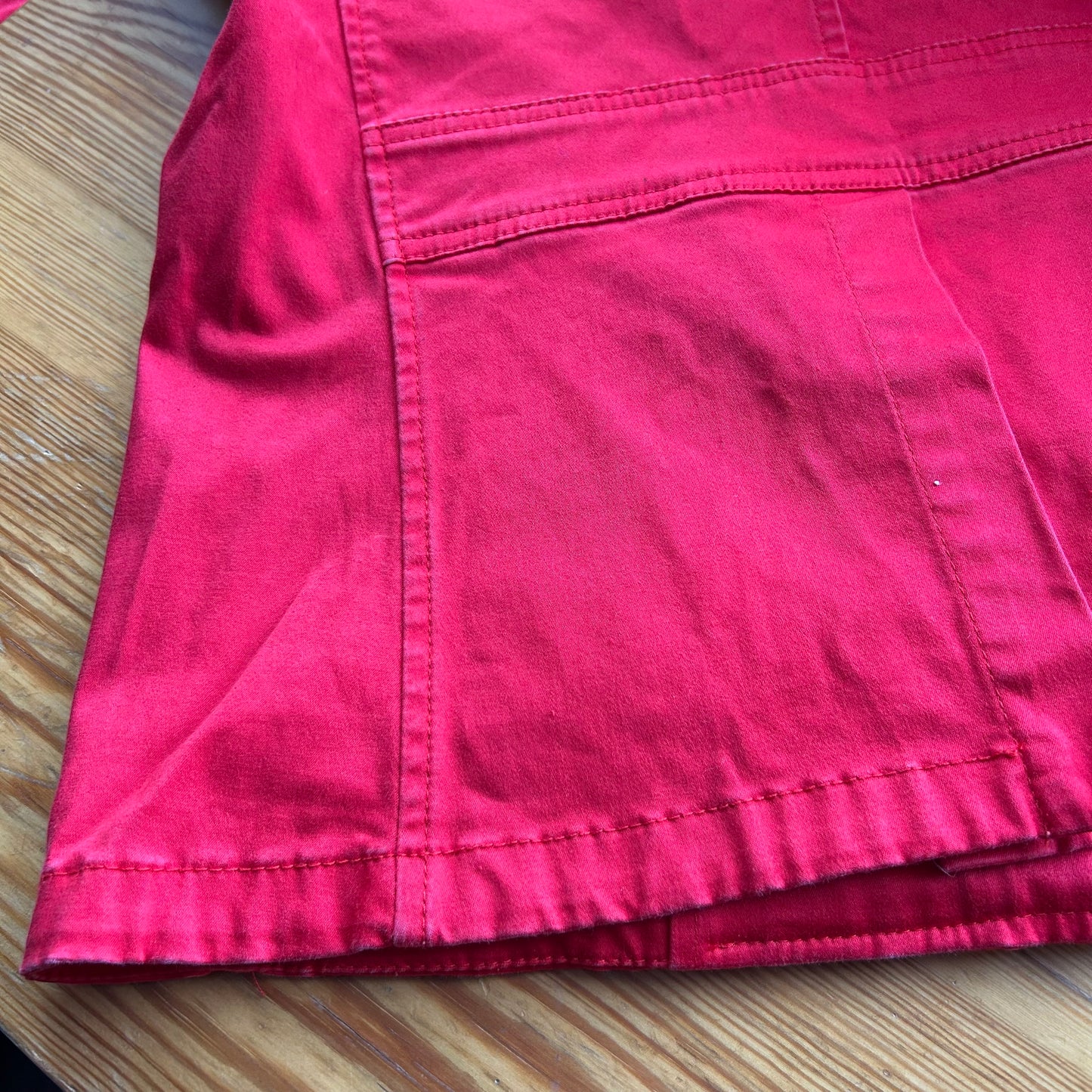 Red Double-Breasted Collared Jacket - M