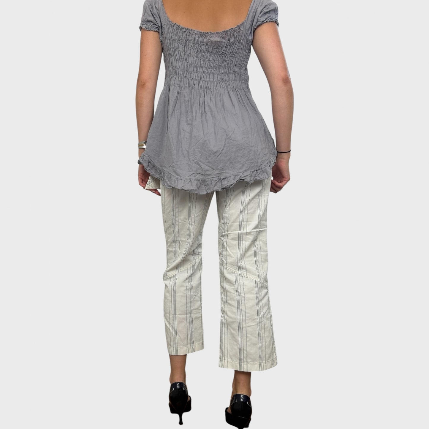 Striped Pocket Capri Trousers - S/M