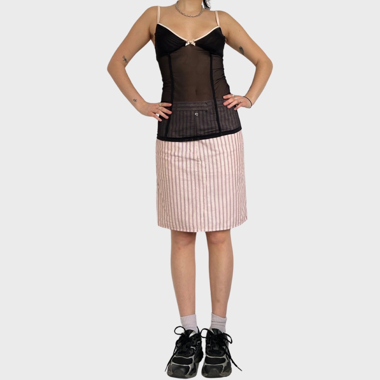 Prada striped midi skirt