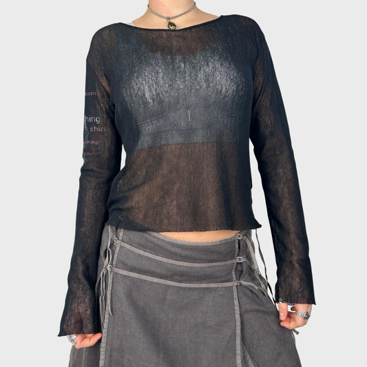 Cop Copine Black Mesh Long Sleeve - M/L