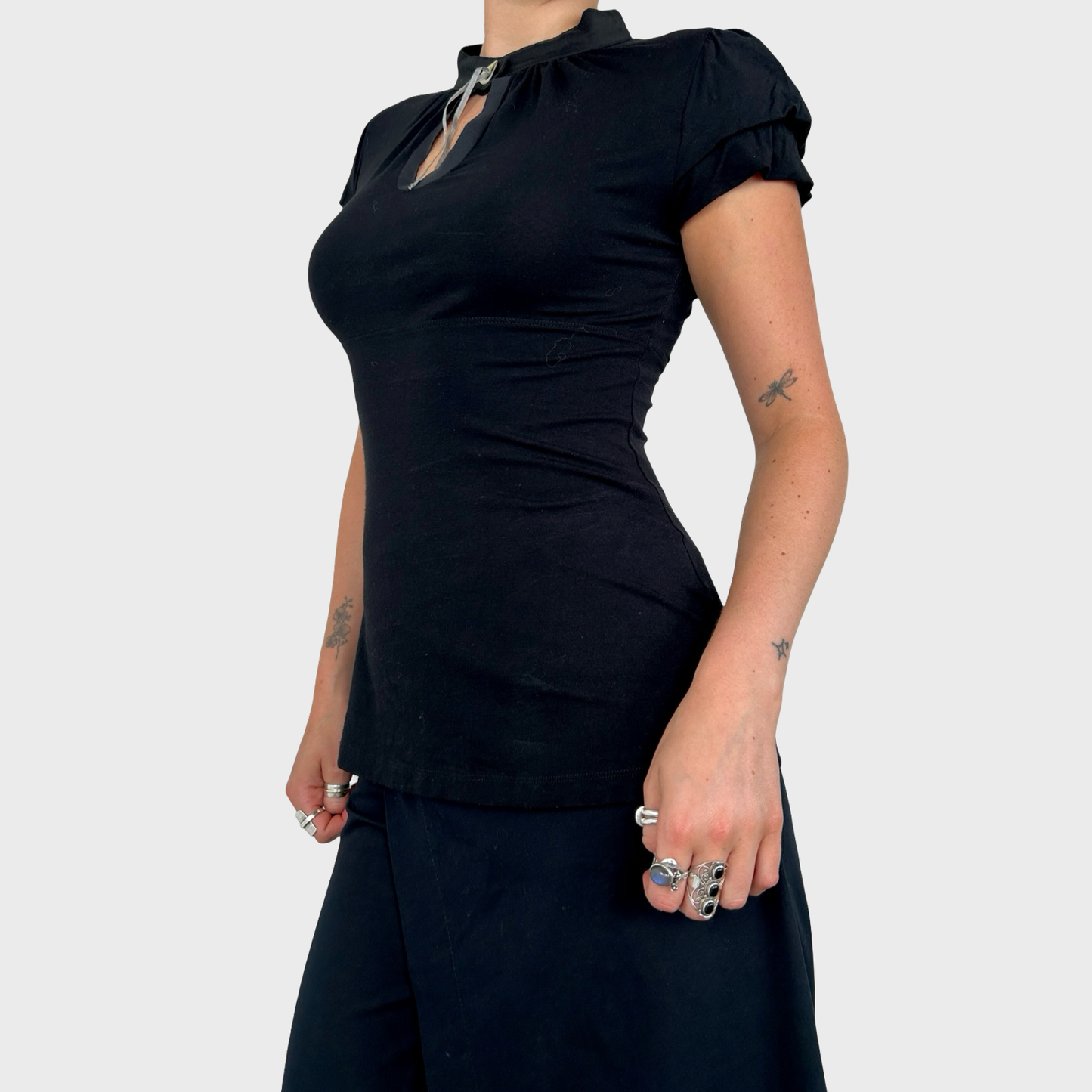 Cop Copine High Neck Keyhole Top - S