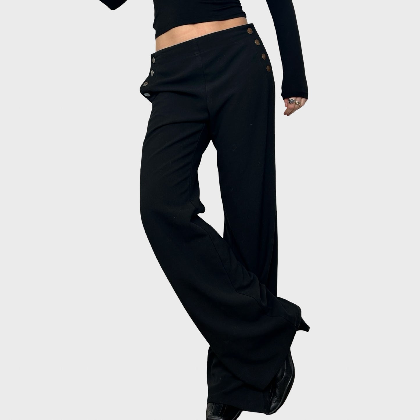 Cop Copine Wide Leg Button Trousers - L