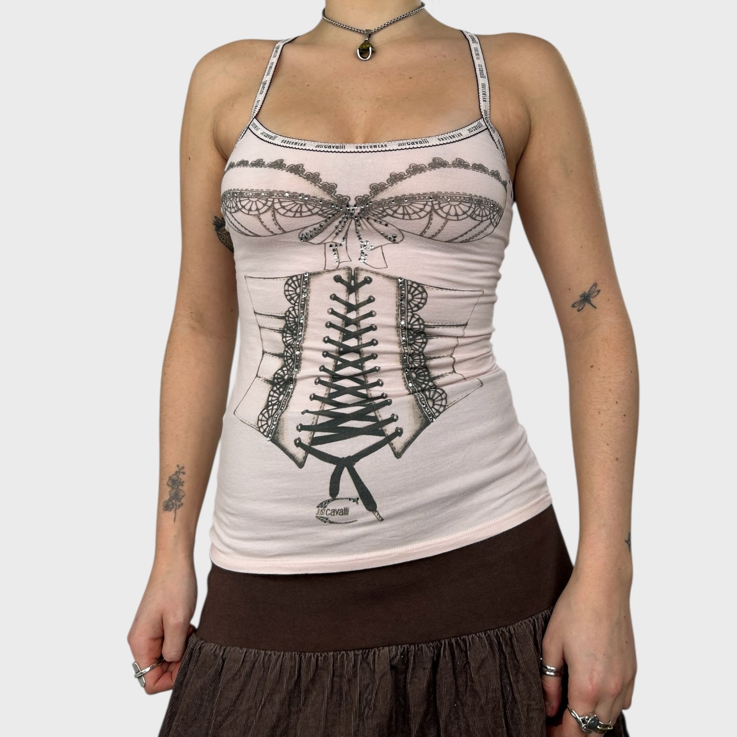 Roberto Cavalli Corset Print Cami - XS/S
