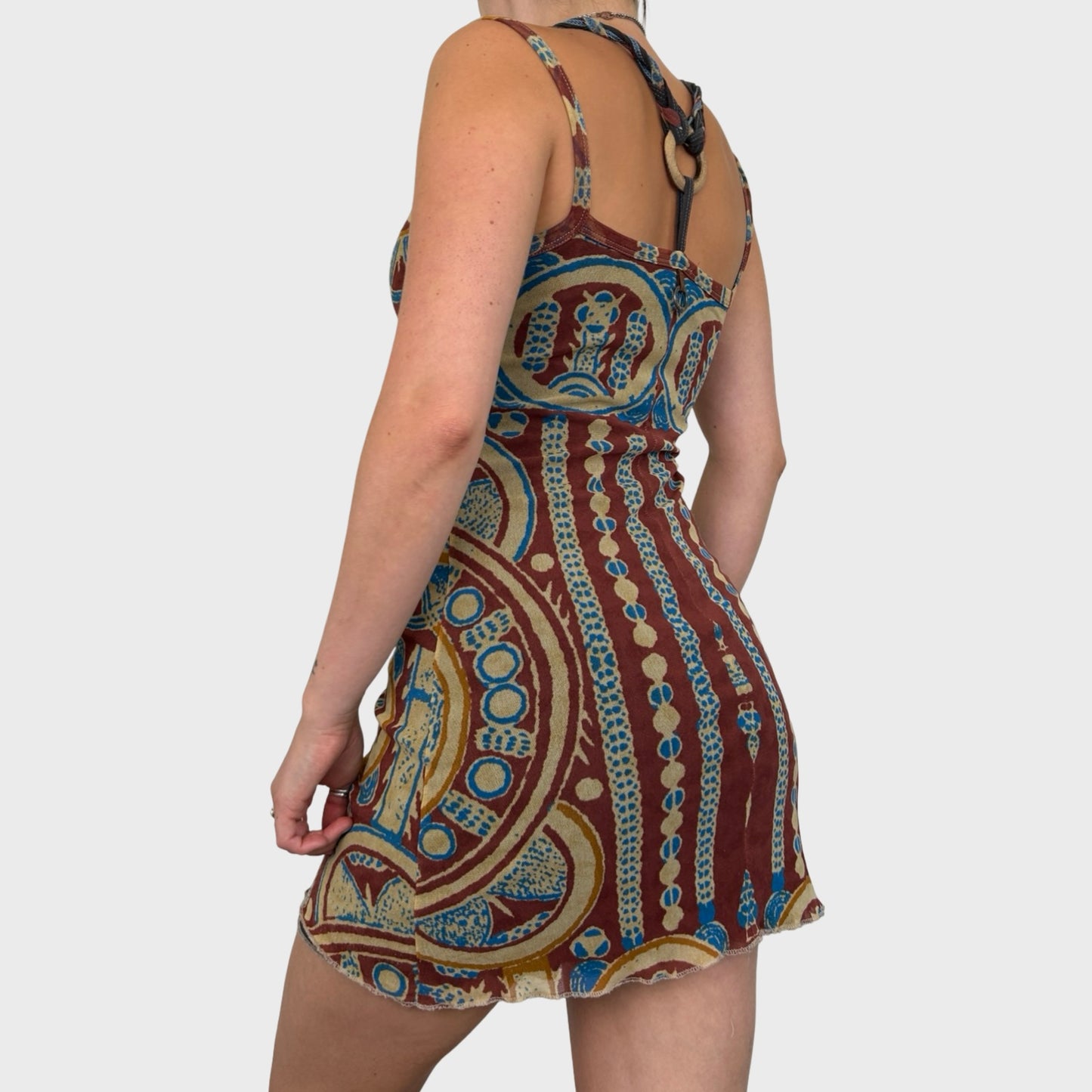 Save The Queen Graphic Mesh Mini Dress - S/M