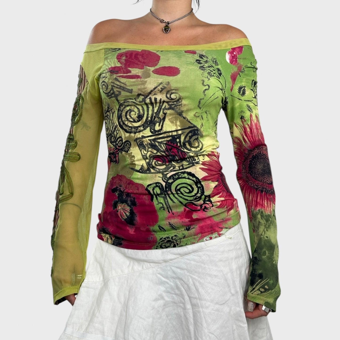 Save The Queen Graphic Print Long Sleeve Top - S