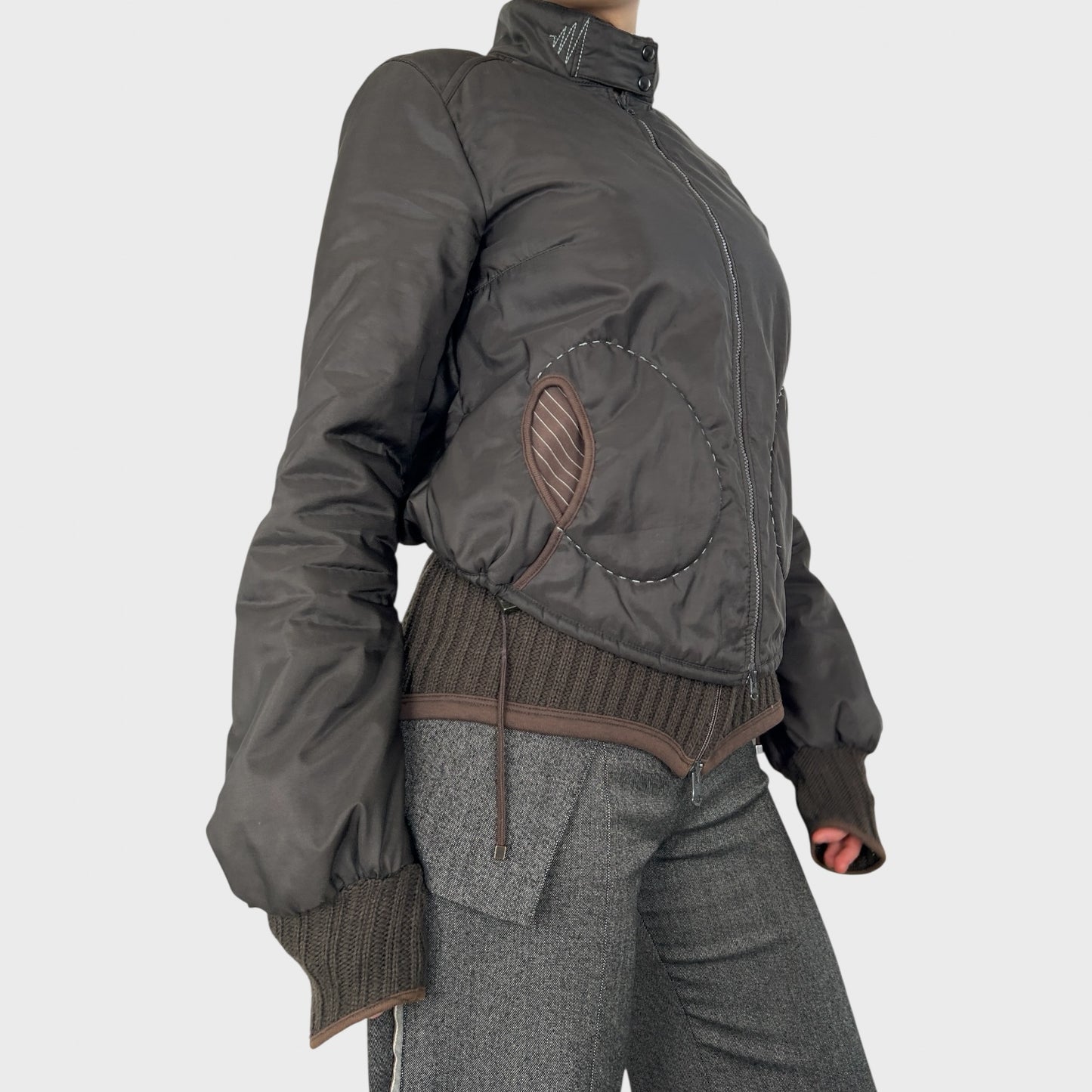 Cop Copine Brown Sleeveless Double Zip Jumper - M/L