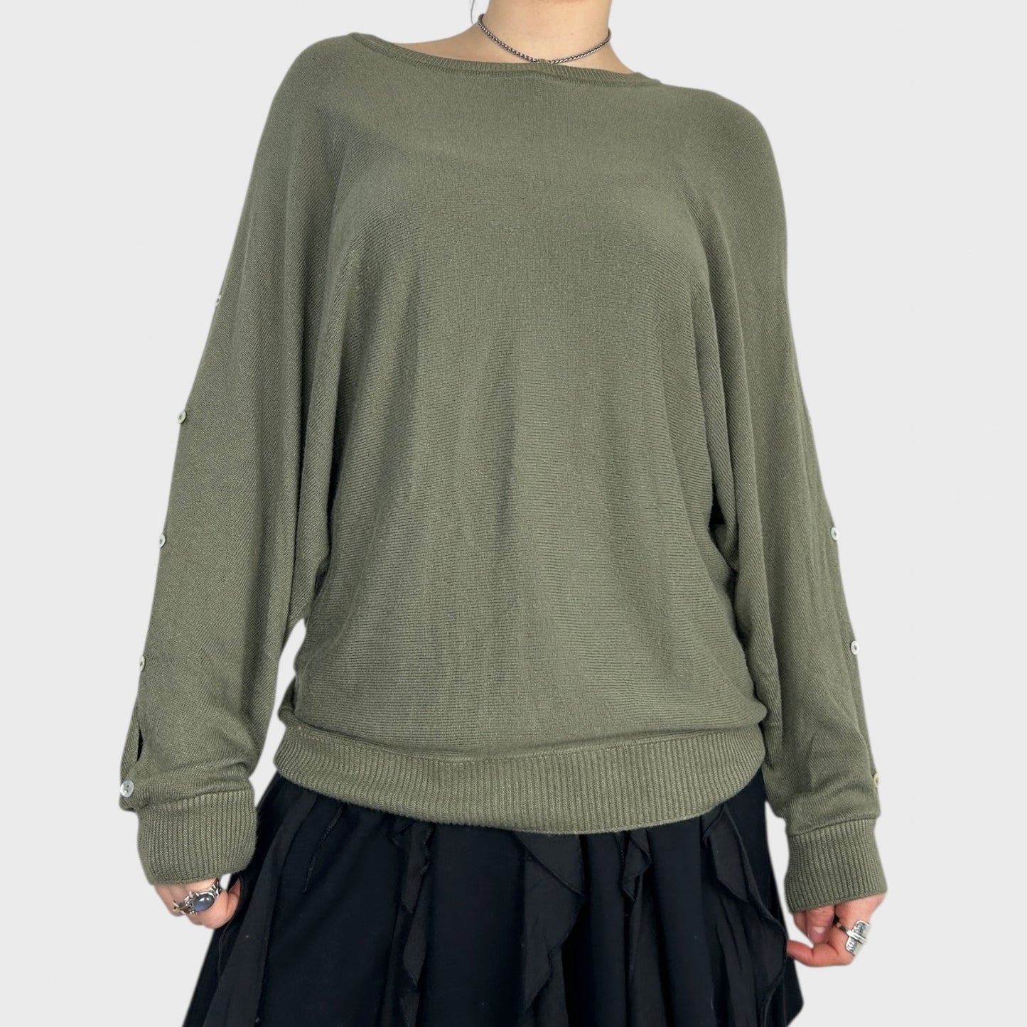 Cop Copine Khaki Slouchy Jumper - L