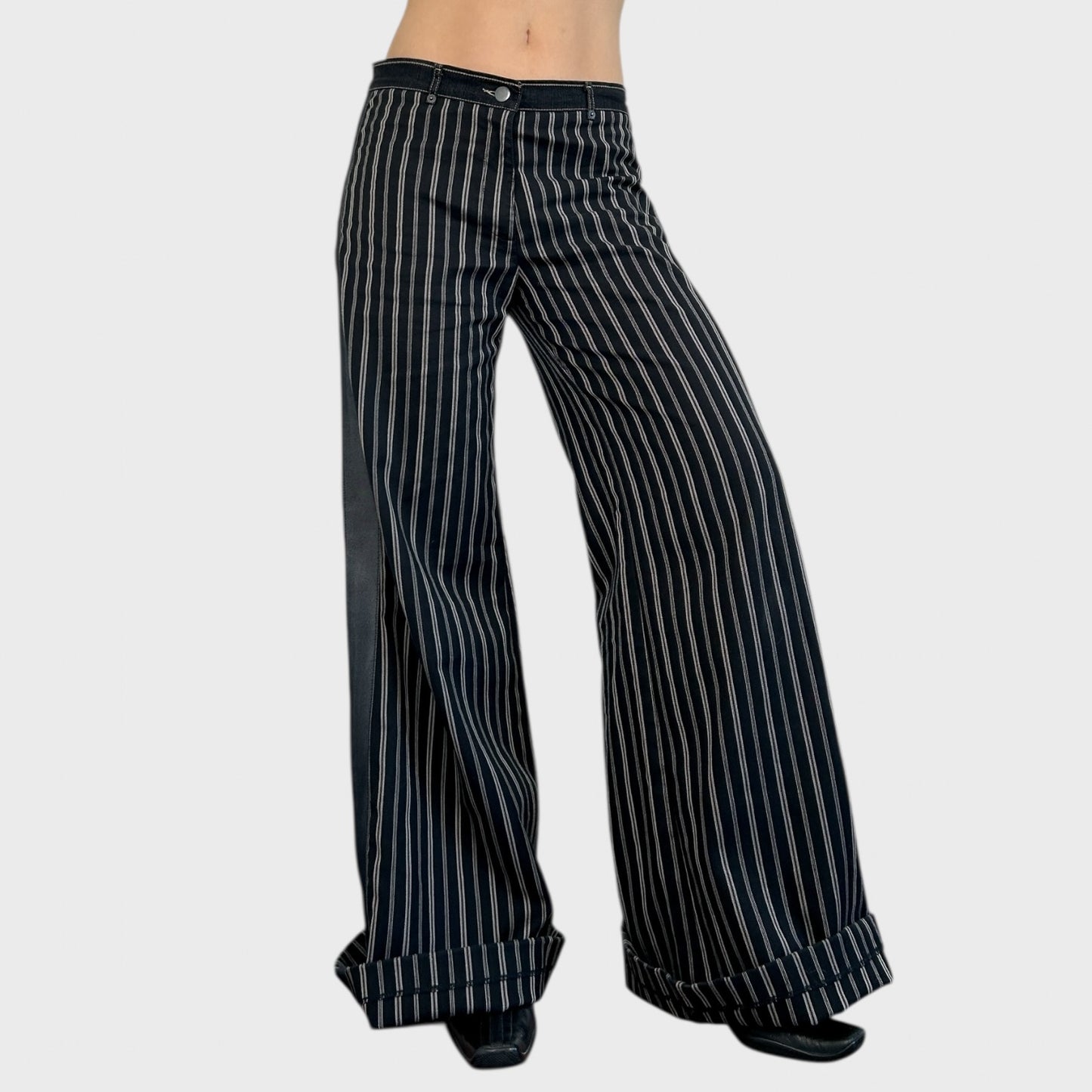 Cop Copine Wide Leg Stripe Trousers - M/L
