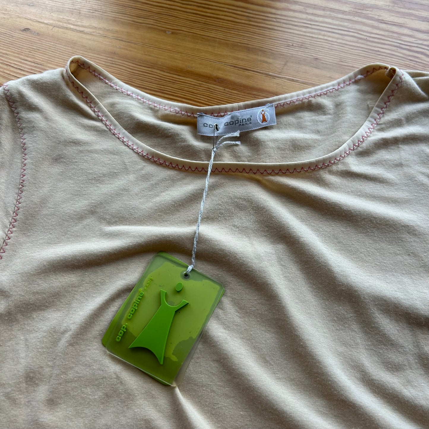 Cop Copine BNWT Beige Top with Detachable Sleeves - M