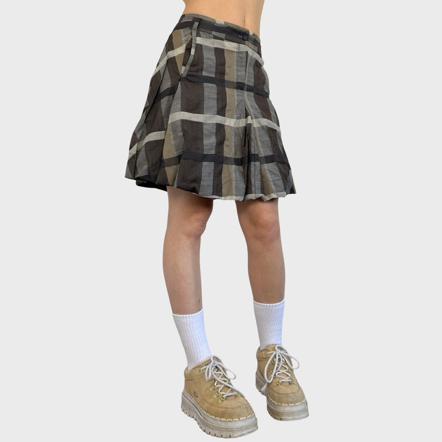 Marithé + François Girbaud Checked Bubble Skirt - S