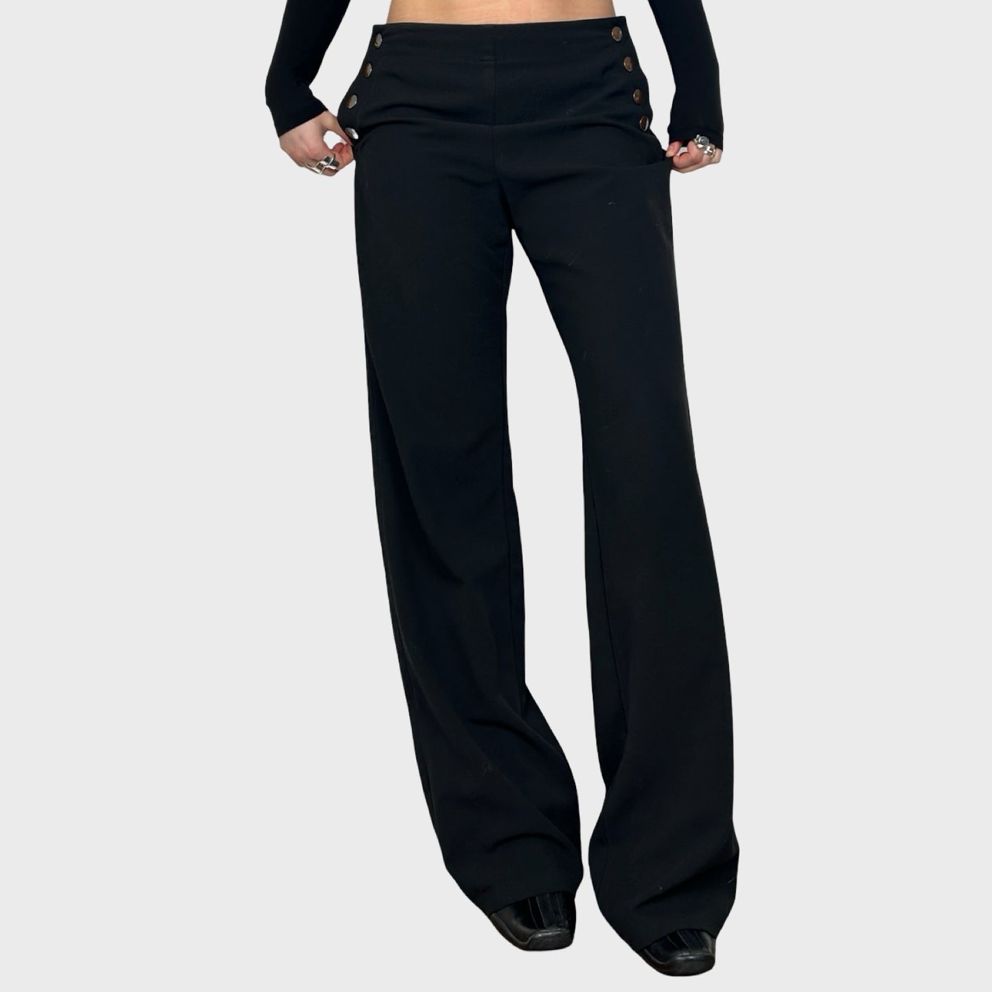 Cop Copine Wide Leg Button Trousers - L