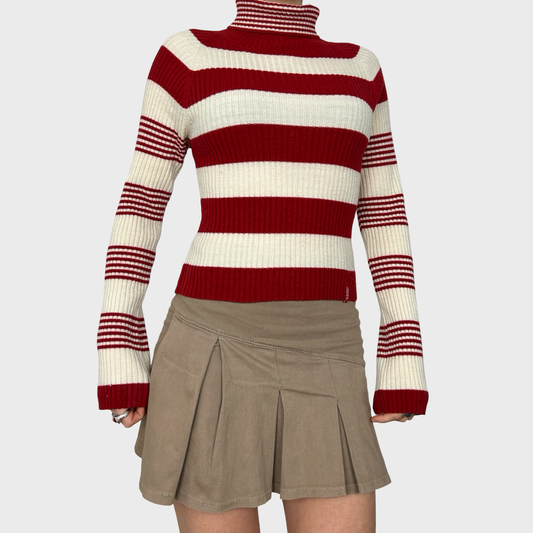 Miss Sixty Striped Roll Neck Jumper - S
