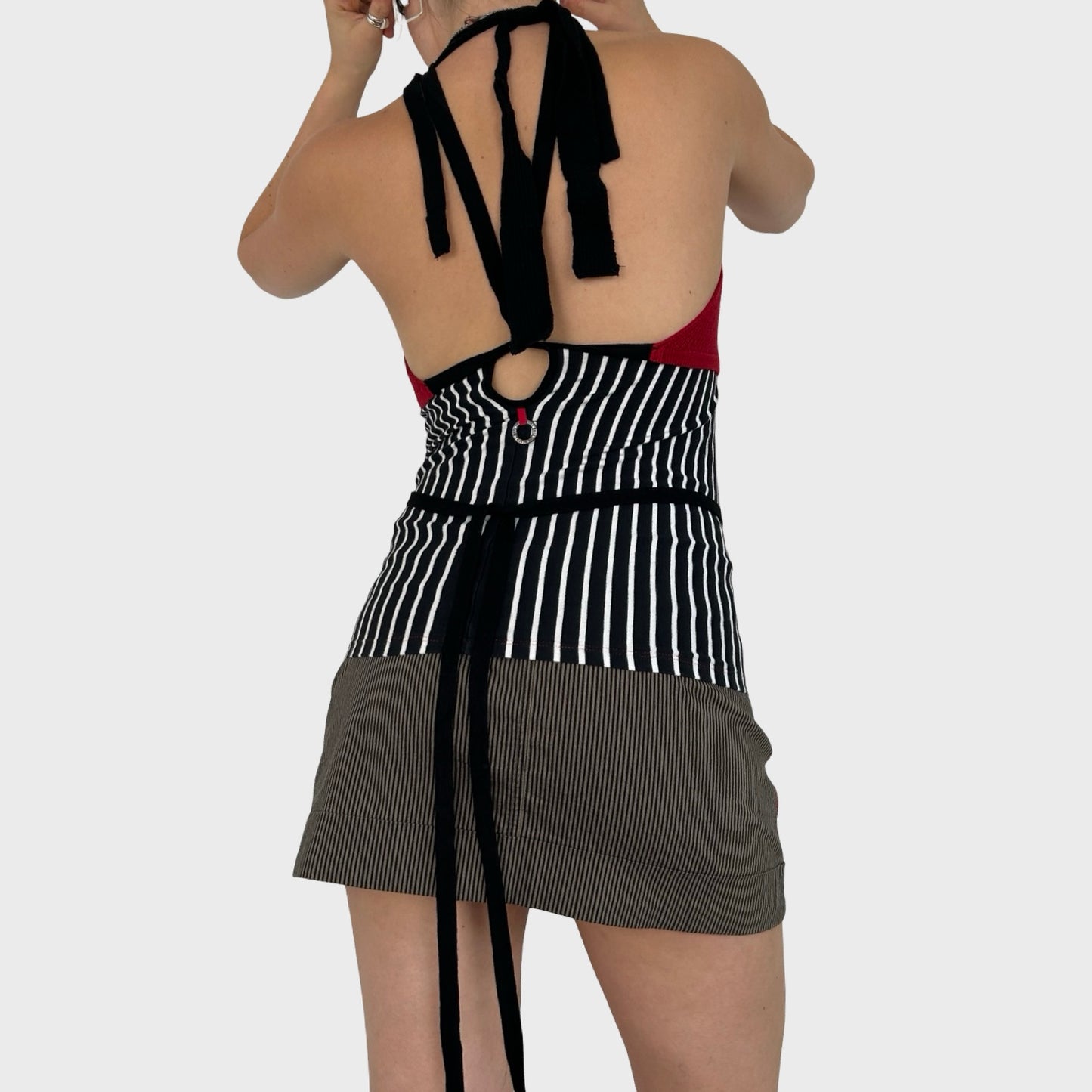 Save The Queen Multi Stripe Halter Neck Top - M