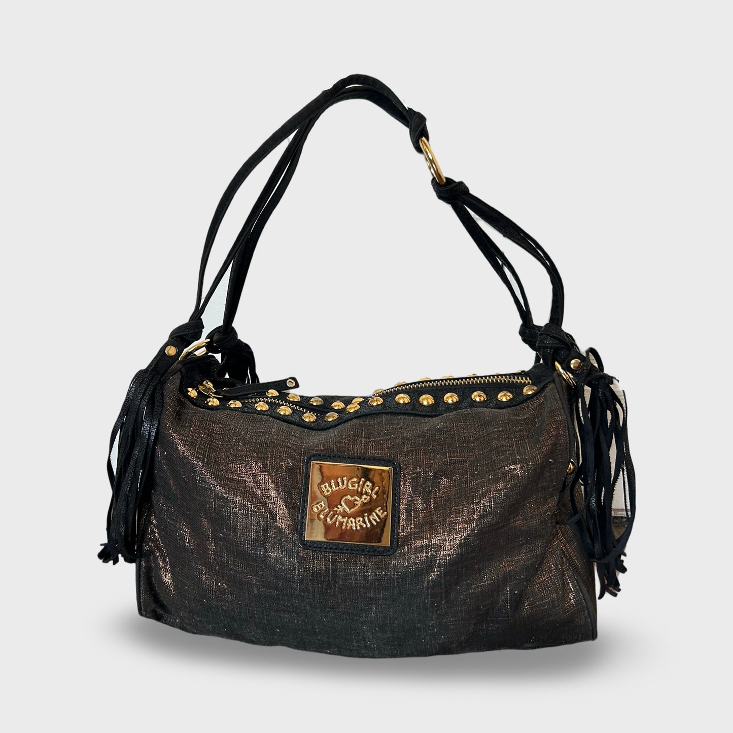 Blumarine Brown Gold Shimmer Handbag