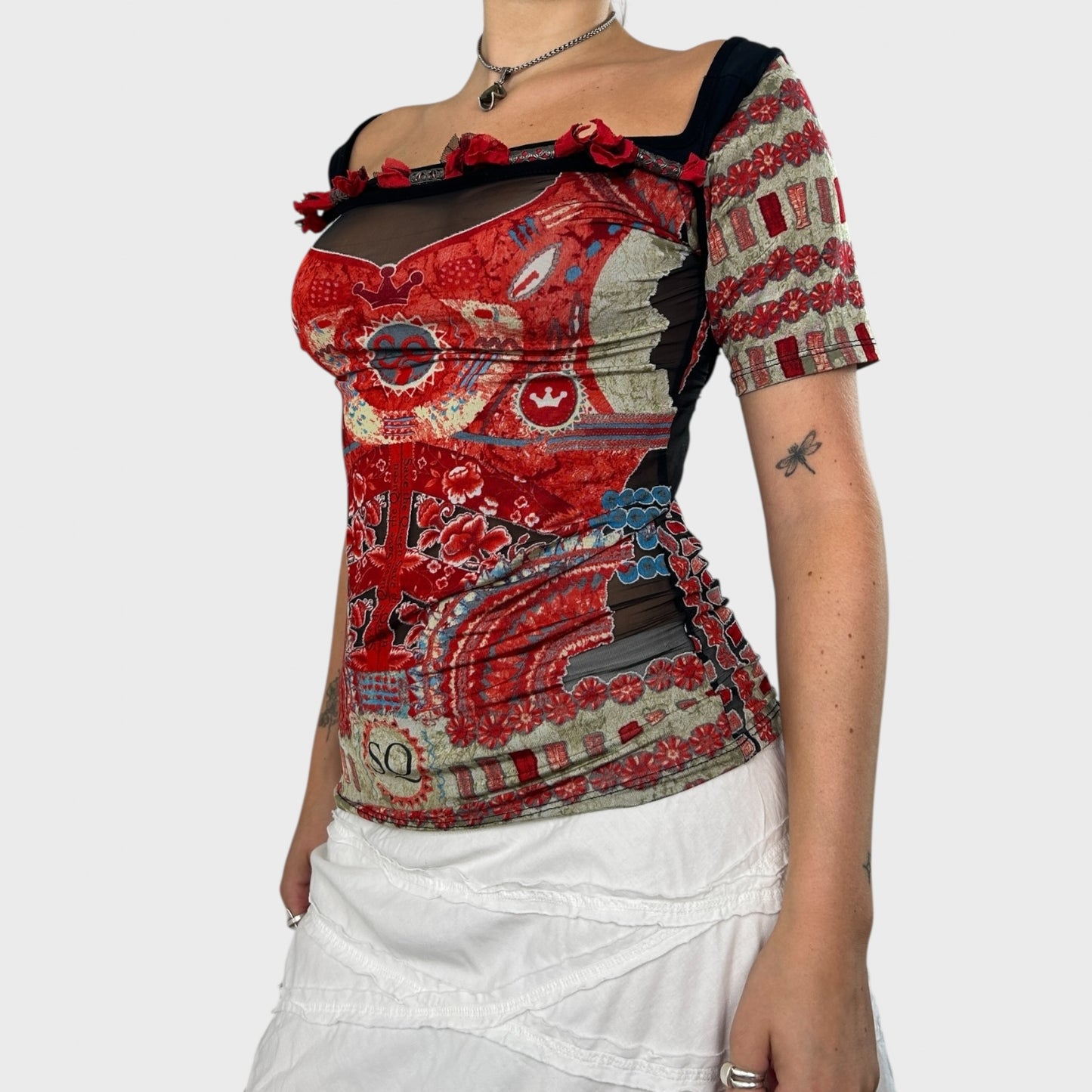 Save the Queen Tie-Back Graphic Top - S/M