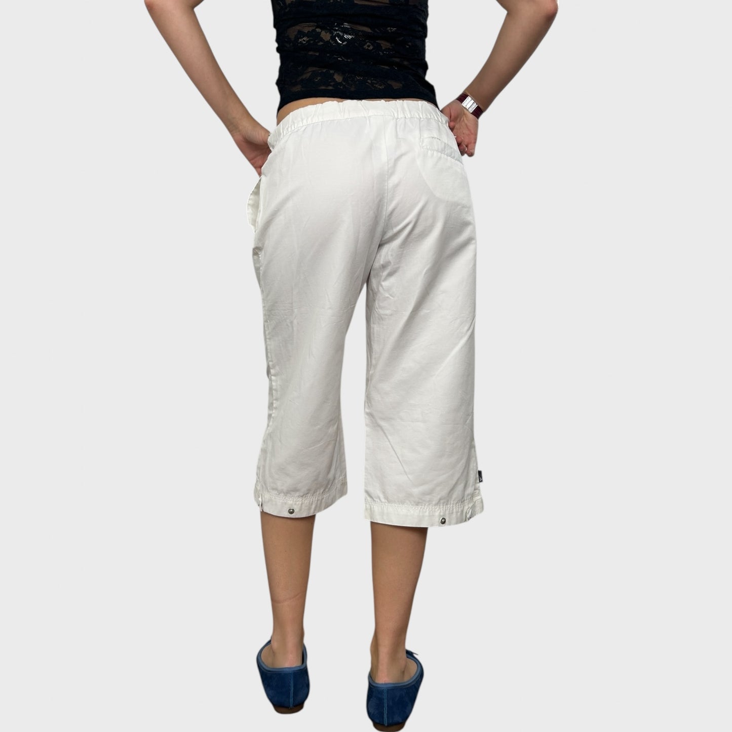 White Adidas Sporty Capris - S/M