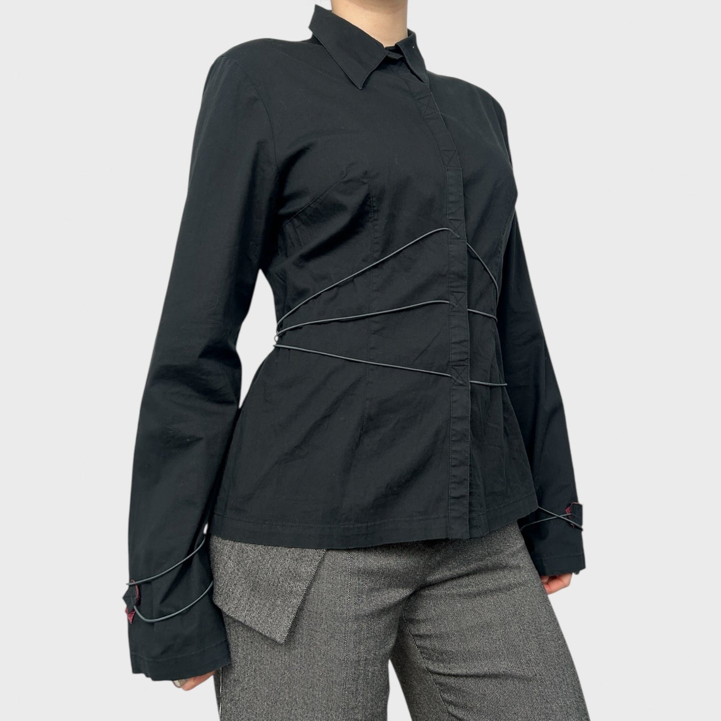 Cop Copine Black Tie Wrap Shirt - M
