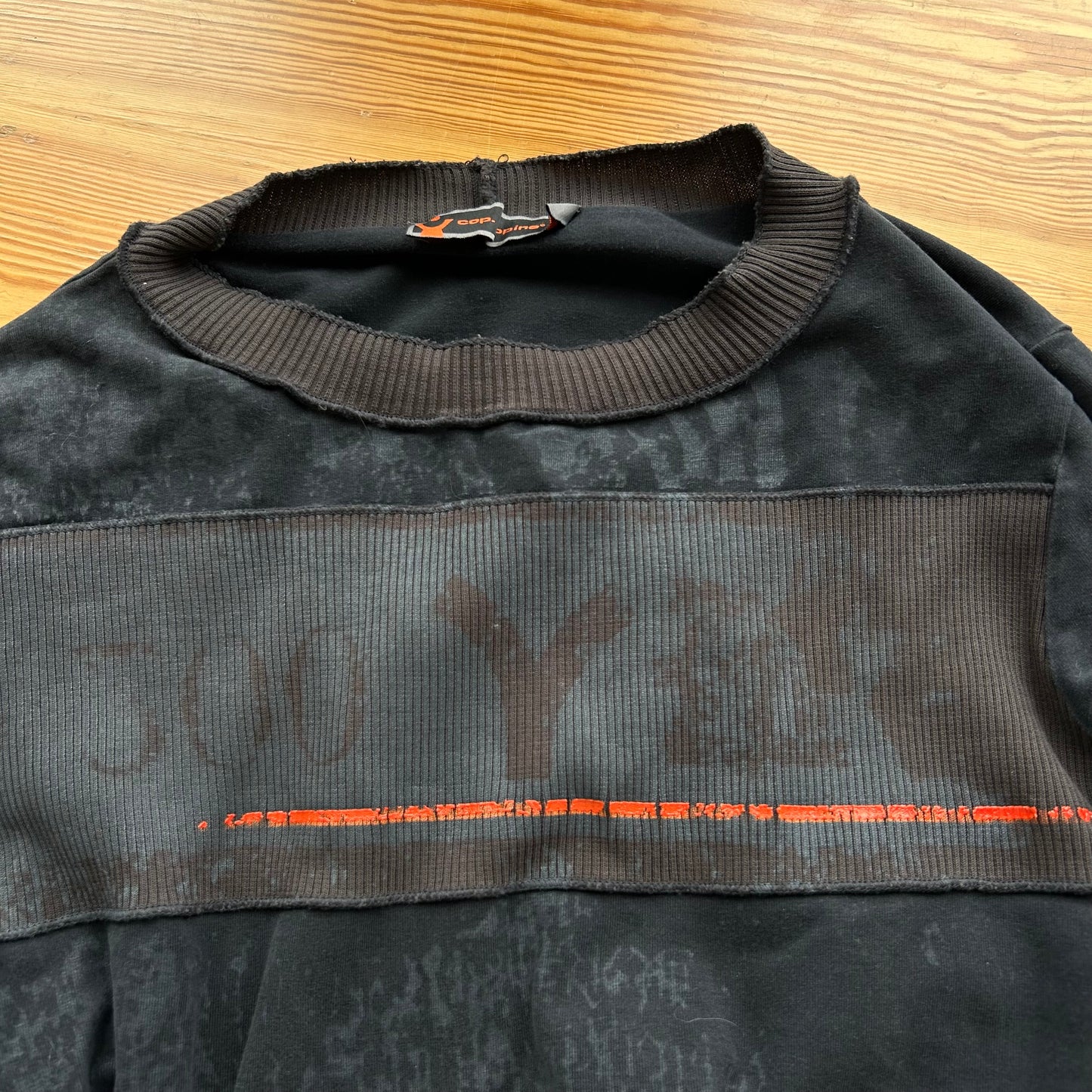 Cop Copine Grey & Orange Graphic Long Sleeve Top - S