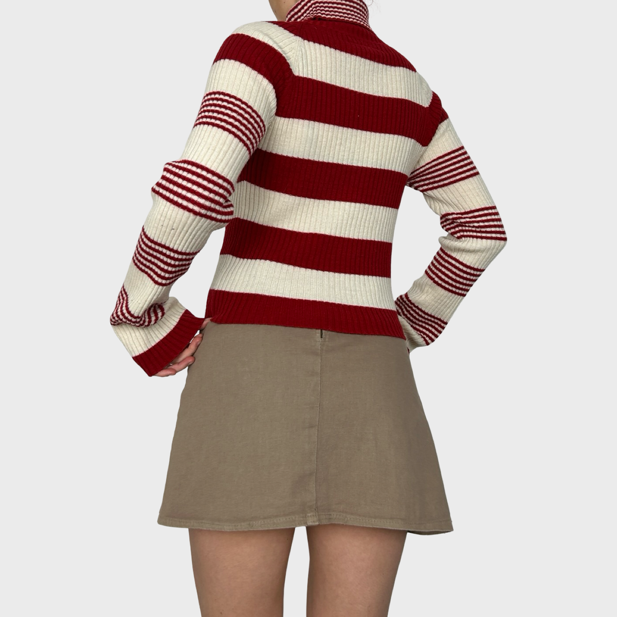 Miss Sixty Striped Roll Neck Jumper - S