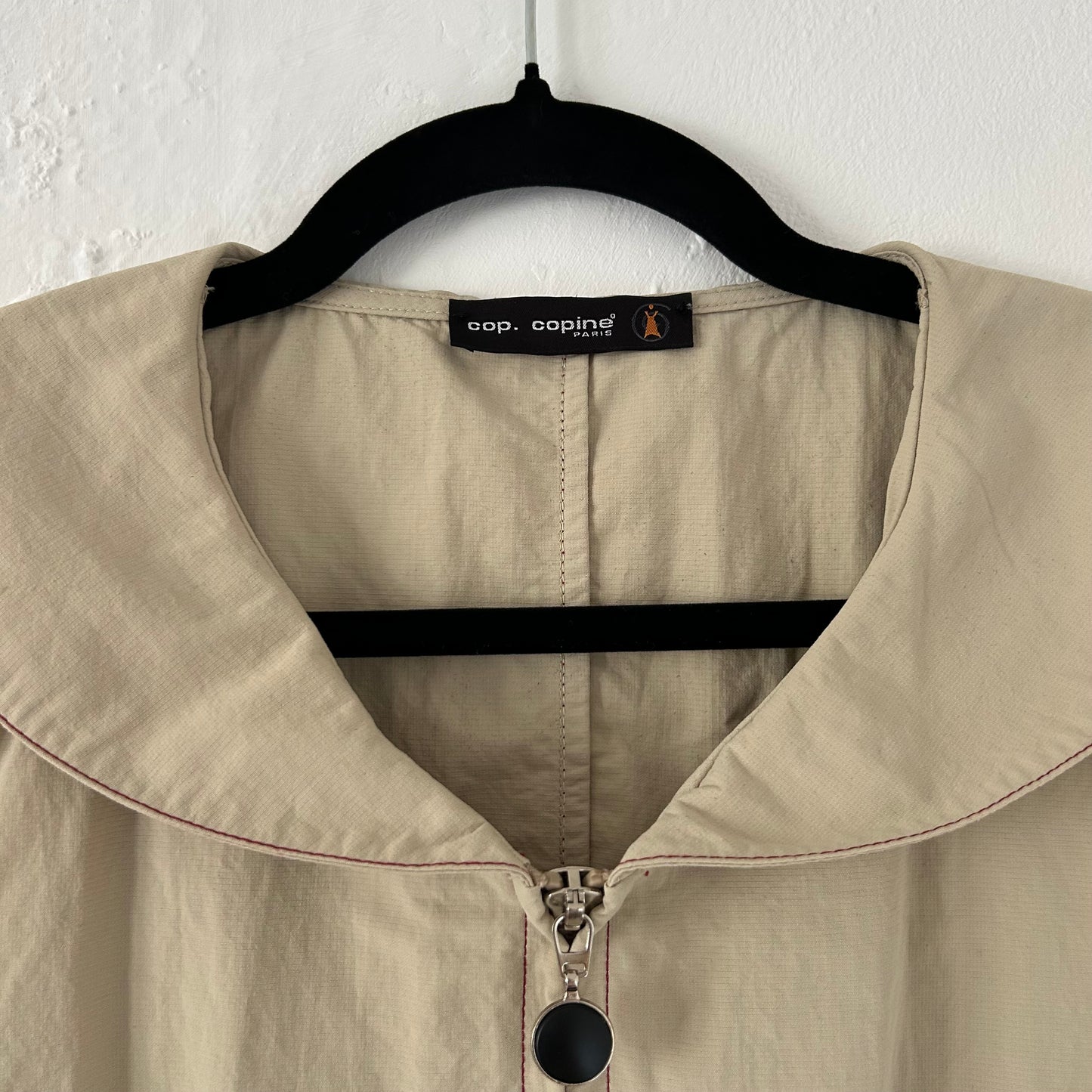 Cop Copine Beige Zip-Up Sleeveless Jacket - Size M