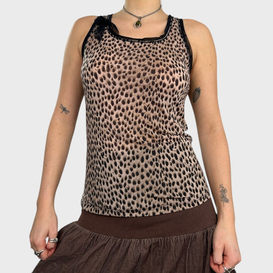 Roberto Cavalli Cheetah Print Tank - M