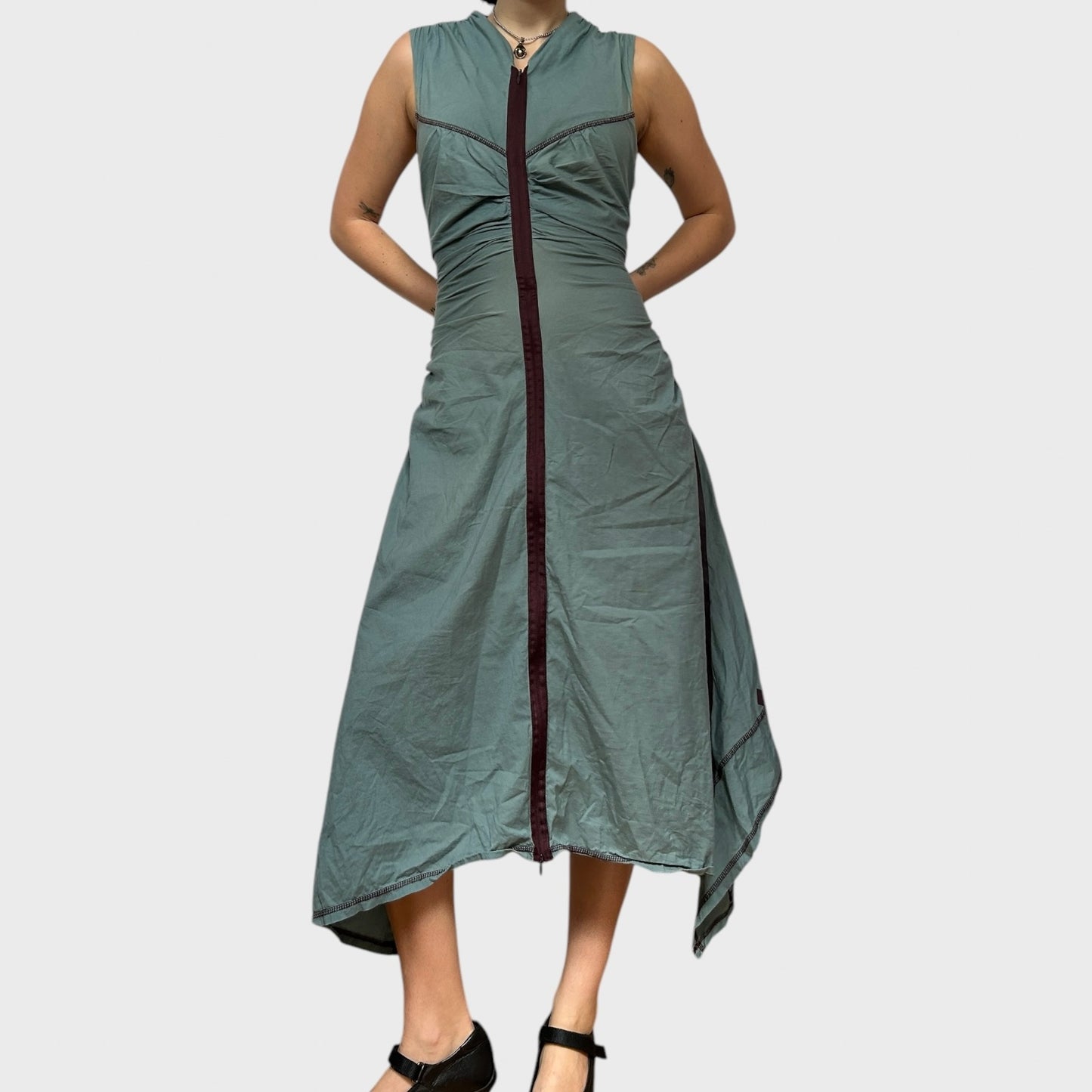 Vintage Cop Copine Ruched Maxi Dress