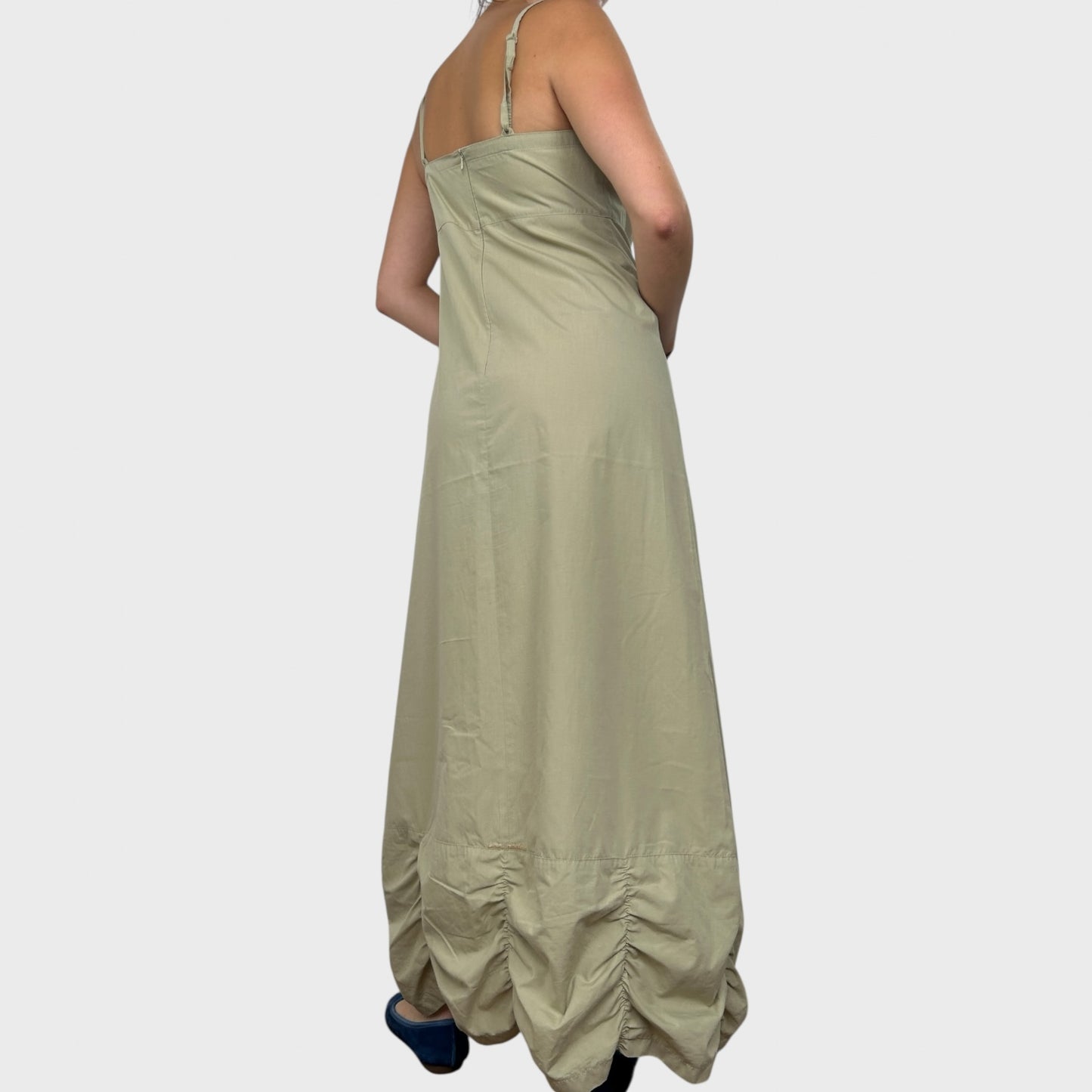 Cop Copine Beige Ruched Maxi Dress - M