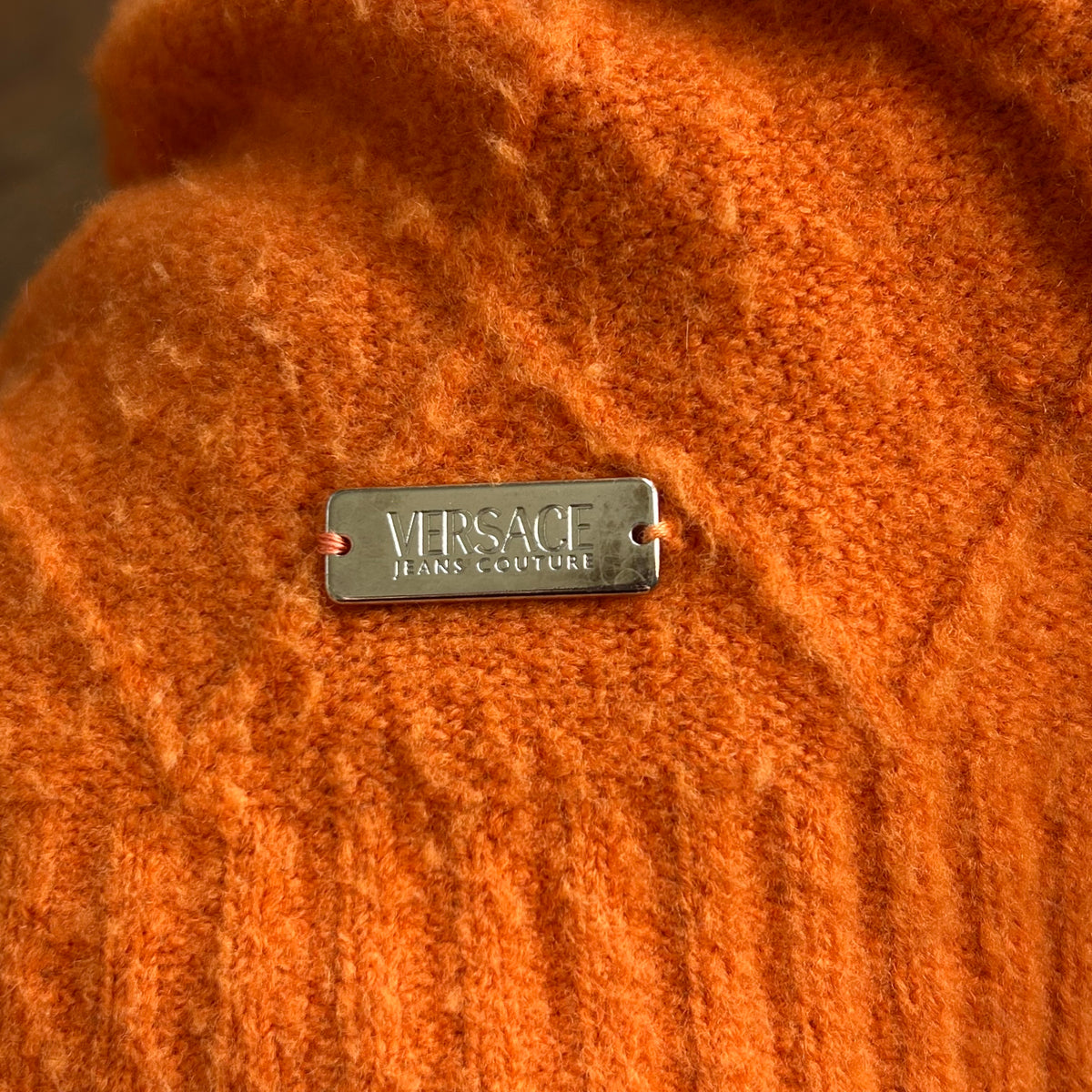 Versace Orange Roll Neck Jumper - M