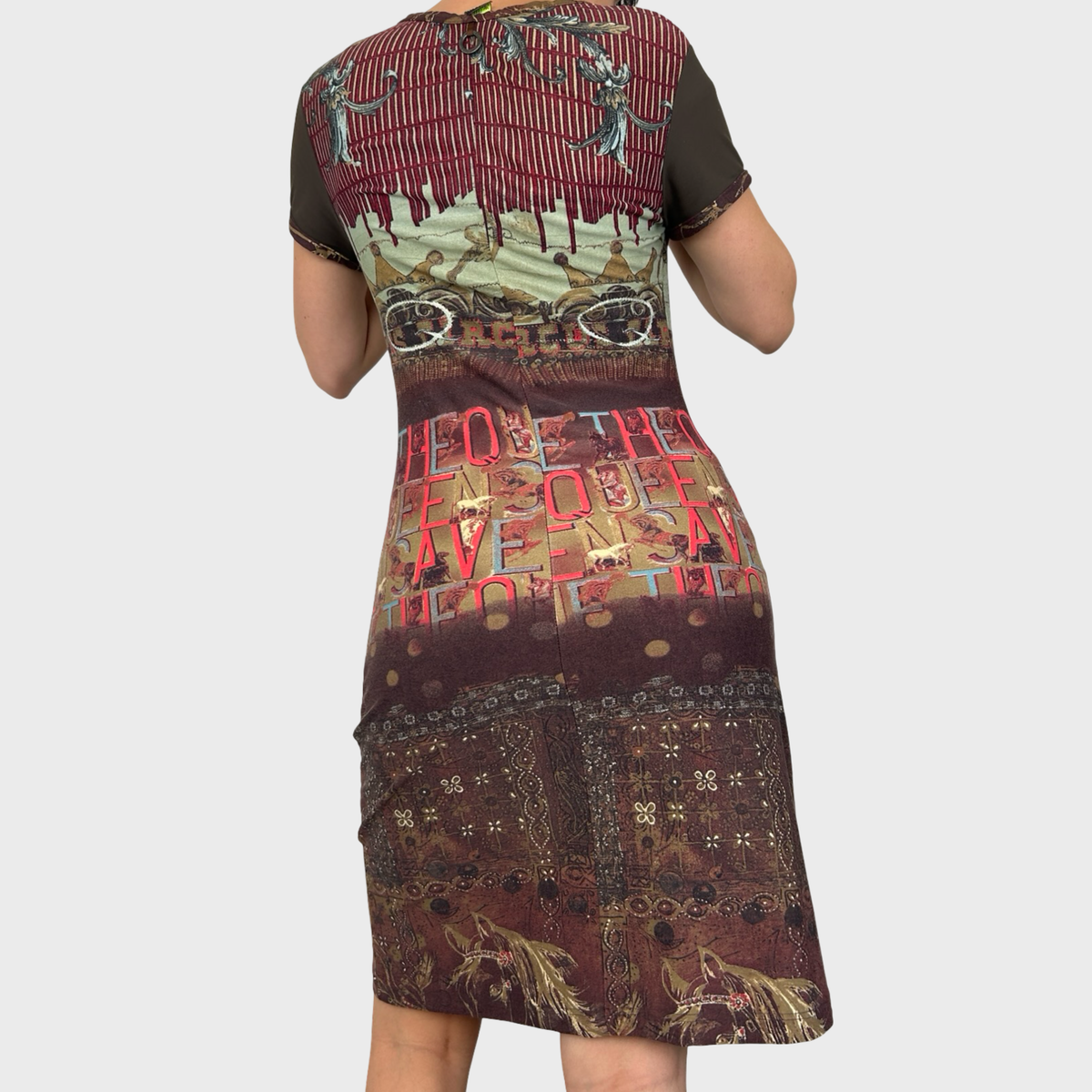 Save The Queen Graphic Print Mini Dress - M