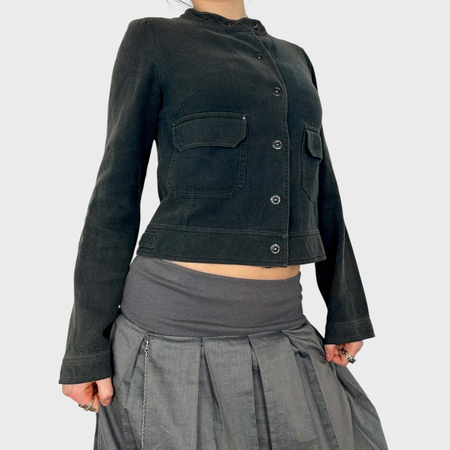 Cop Copine Grey Button Up Jacket - S/M