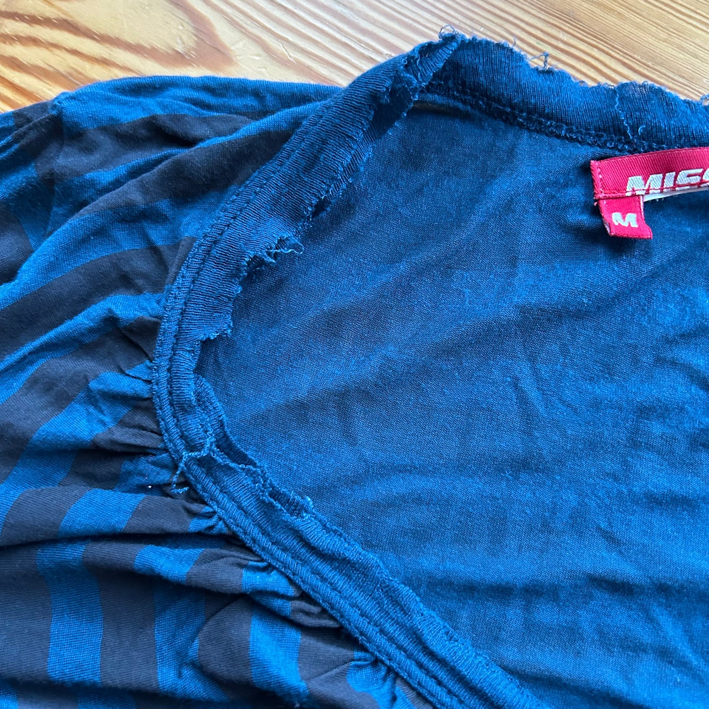 Miss Sixty Striped V-Neck Long Sleeve Top - S