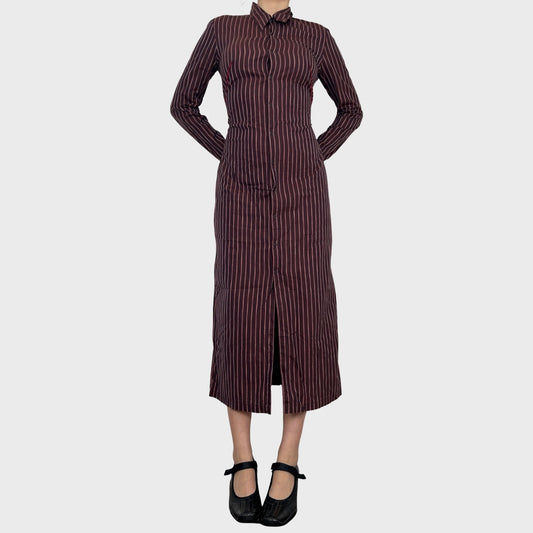 Cop Copine Striped Button Maxi Dress - S
