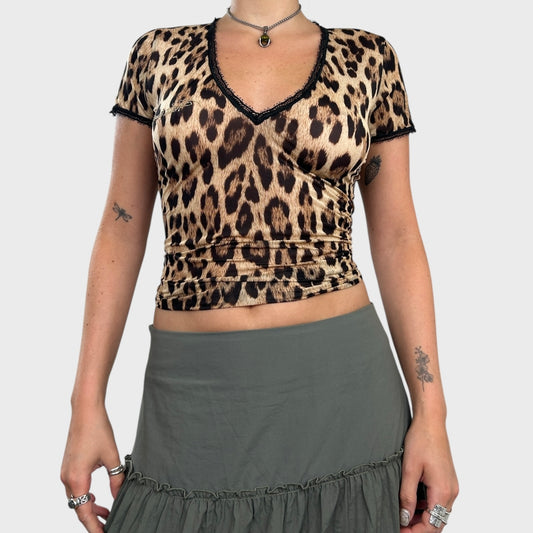 Roberto Cavalli Leopard Print Top - M