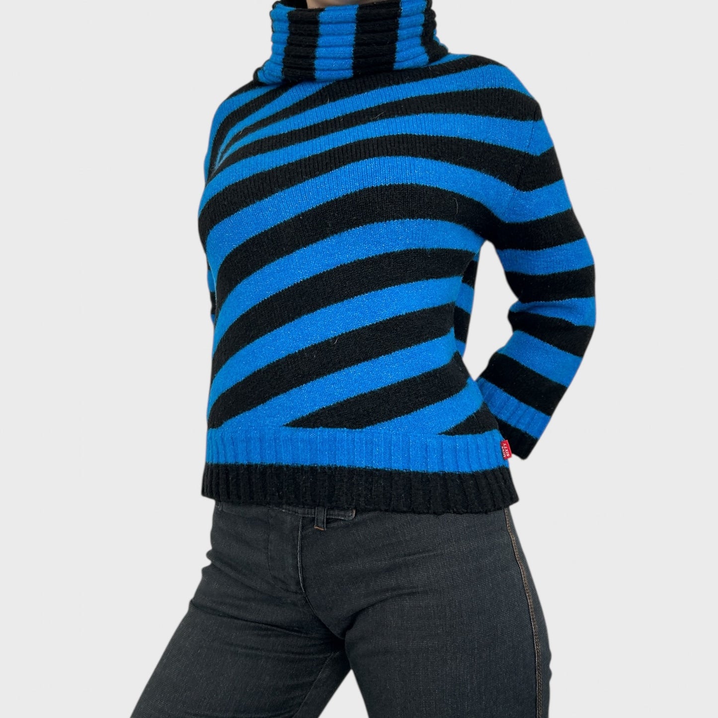Miss Sixty Blue Striped Knit Jumper - M
