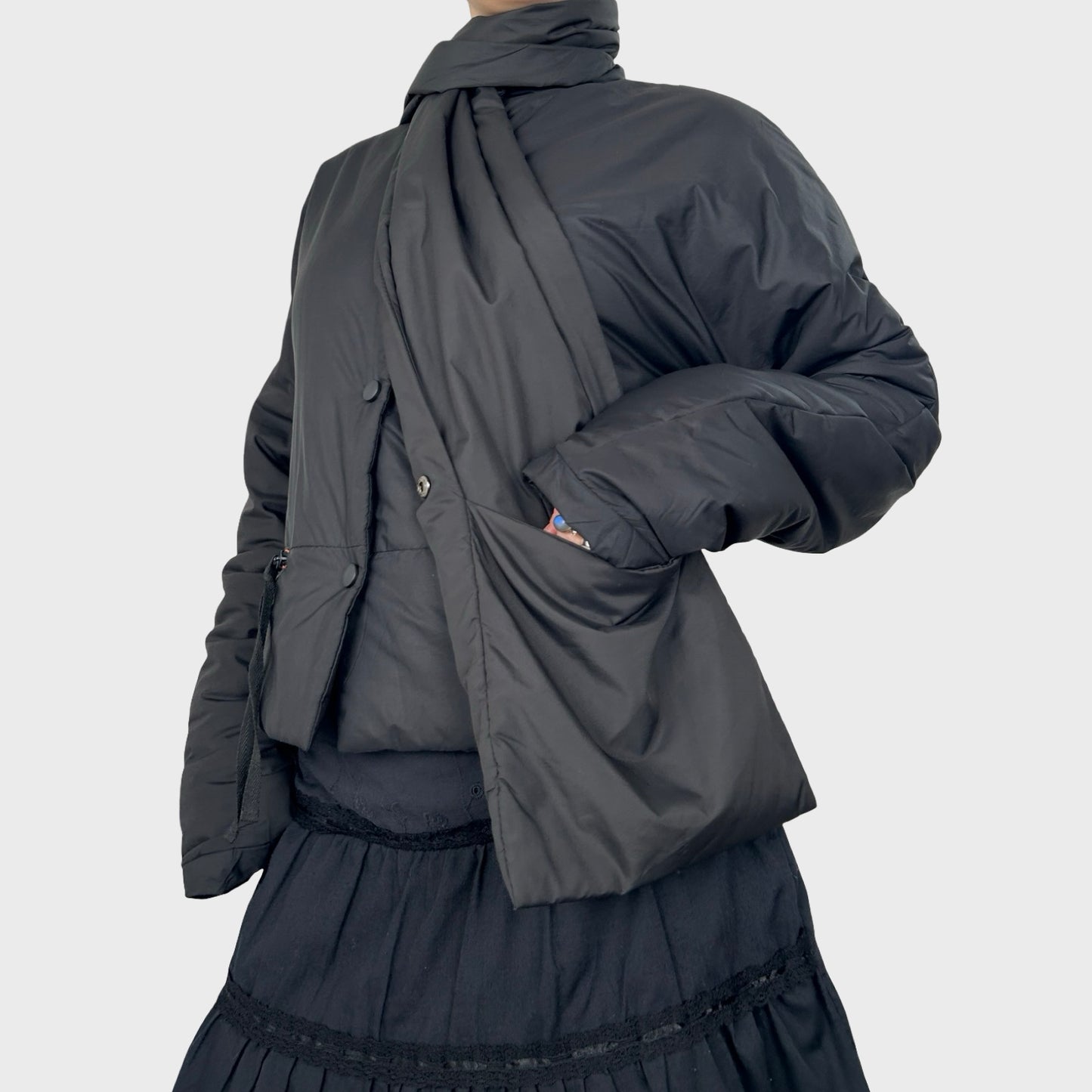 Cop Copine Puffer Jacket with Bag/Scarf Attachment - S/M