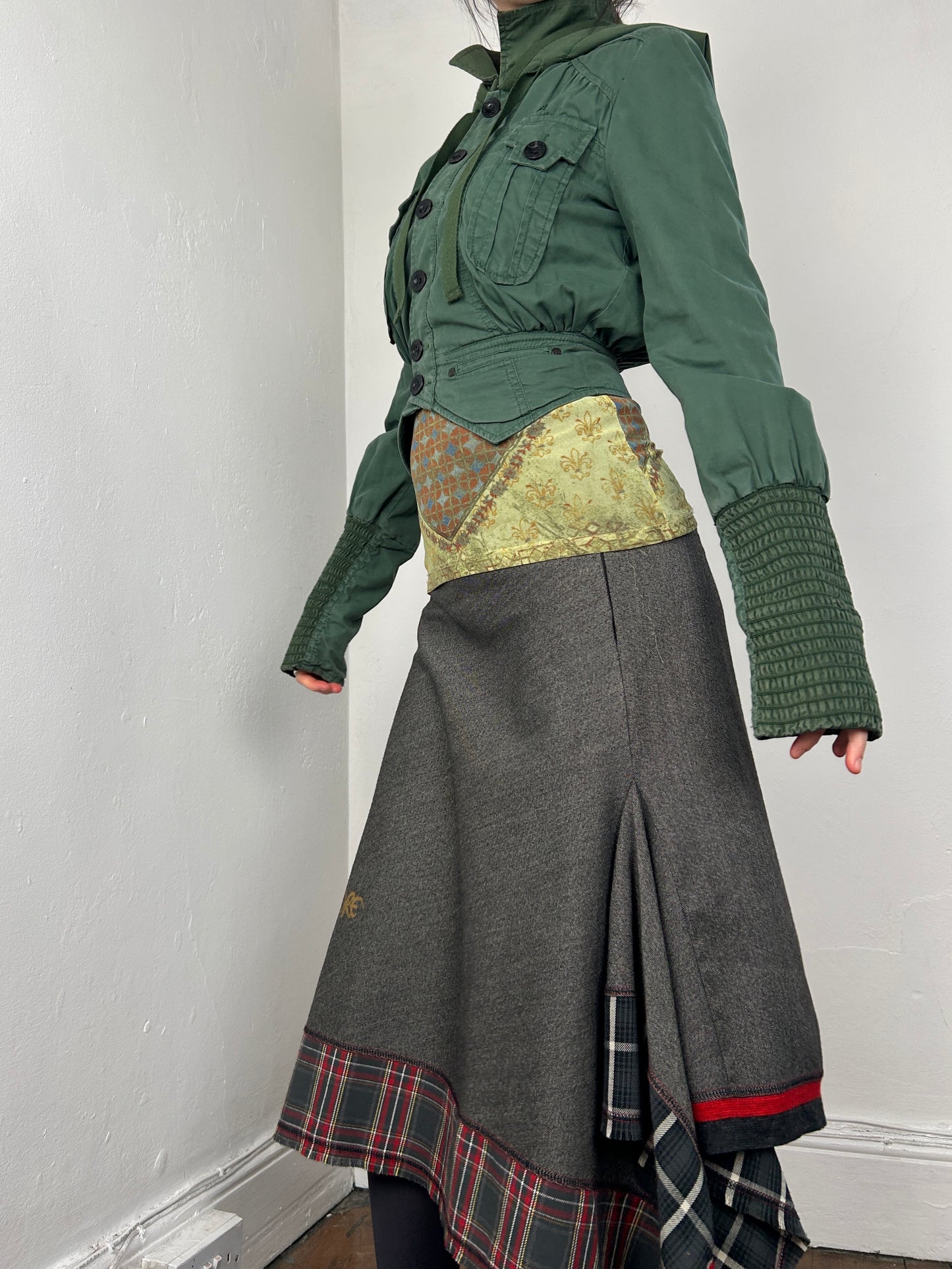 Diesel Khaki Button Hood Jacket - XS